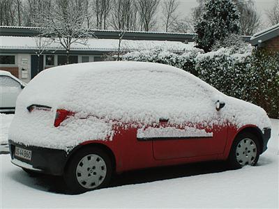 snowed in car